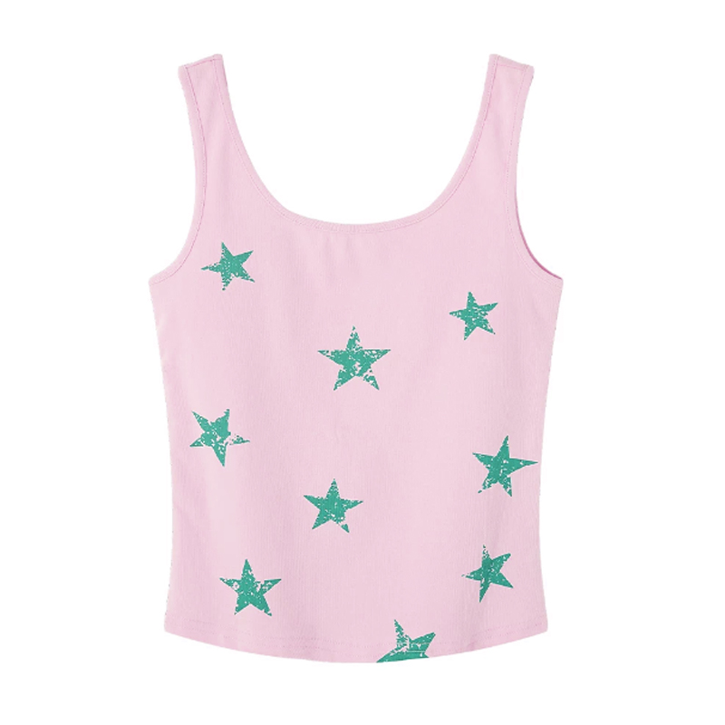 Minimalist Star Tank Top – Pink
