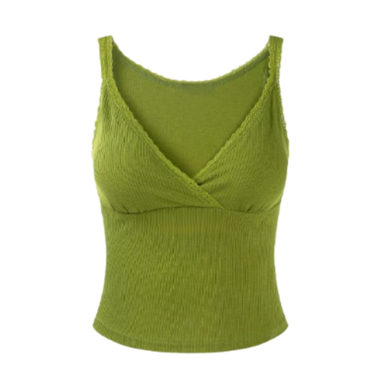 Waist-Defined Slim-Fit V-Neck Tank
